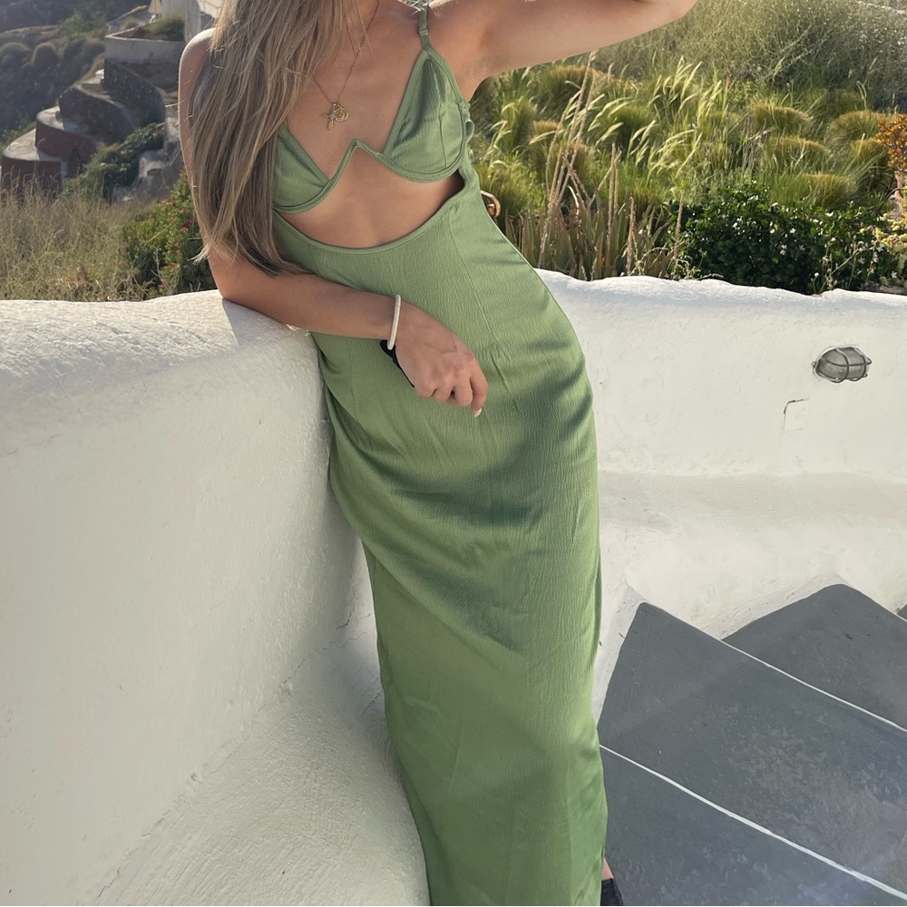 Olive green dress